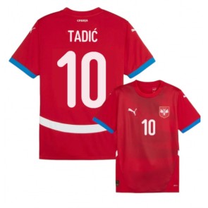 Serbien Dusan Tadic #10 Hemmatröja EM 2024 Kortärmad